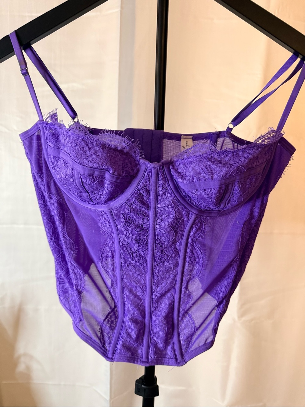 Urban Outfitters Out From Under Lace Purple Underwire Corset Top Bustier Coquett